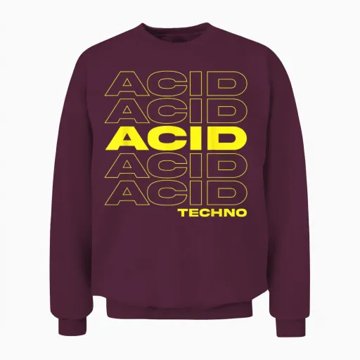 Acid Techno T-Shirt We Love 303 Unisex Sweatshirt in Maroon