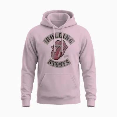 Official the Rolling Stones Vintage Tour 1978 Black Unisex Hoodie - Light Pink