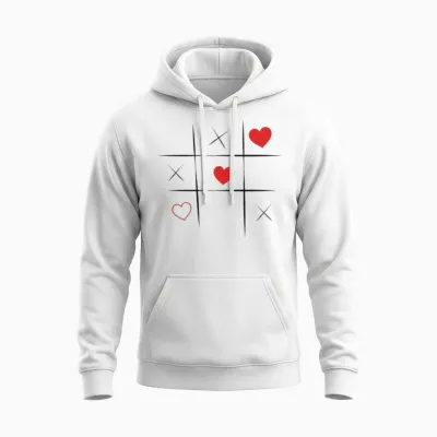 Bestseller Heart Game Unisex Hoodie - White