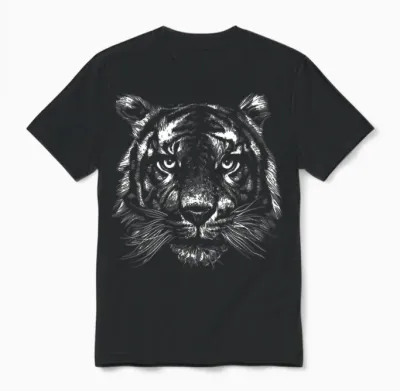 Tiger Tiger Head Big Cat Men's Women's Children's Boys Girls T-Shirt, Black, S Unisex T-Shirt - Black