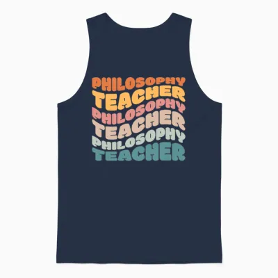 Philosophy Teacher Vintage Retro Unisex Tank Top - Navy