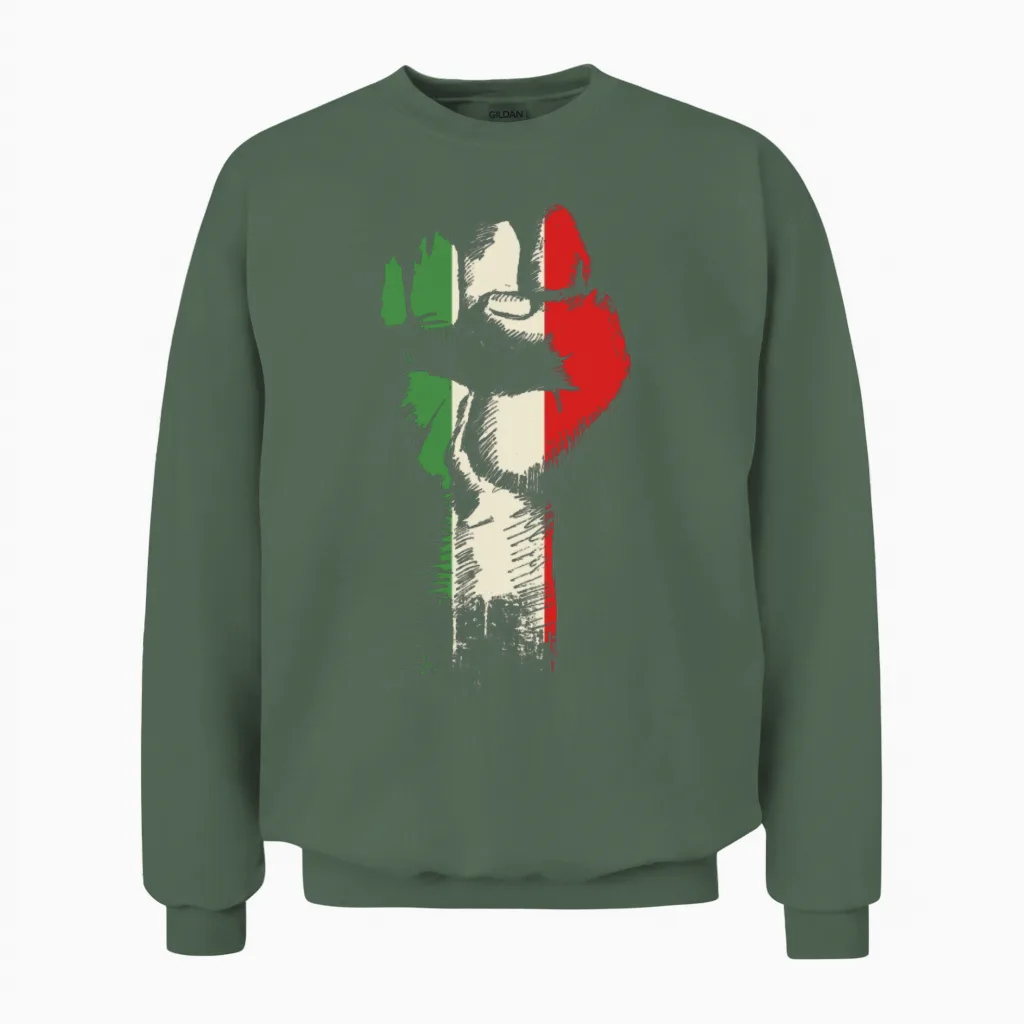 Italy Unisex Sweatshirt in Military Green