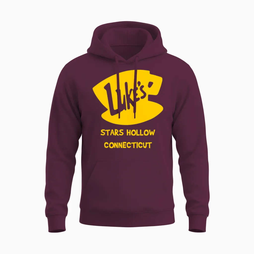 Lukes Diner Unisex Hoodie in Maroon