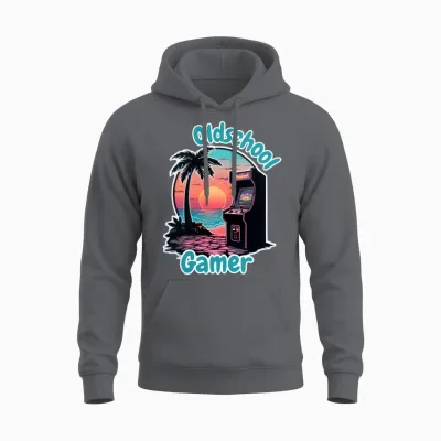 Retro Games Oldschool Gamer Unisex Hoodie - Charcoal