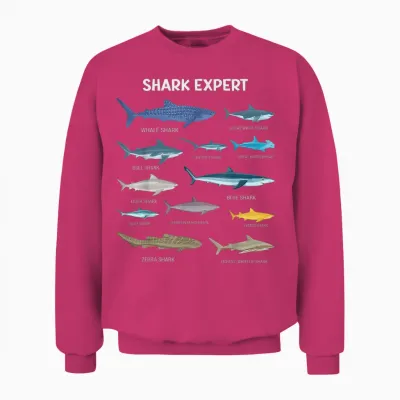 Funny Shark Tee for Men Ocean Fish Kids & Toddler Boys Shark Unisex Sweatshirt - Heliconia