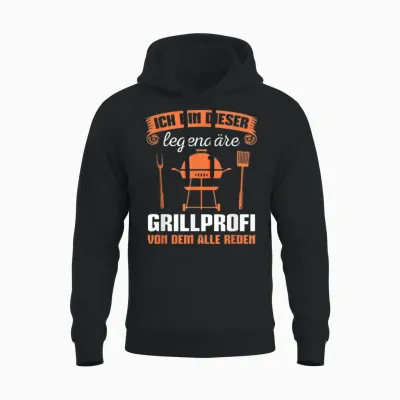 Herren Grillen Bbq Party Grillsaison Legendärer Grillprofi Unisex Hoodie - Black