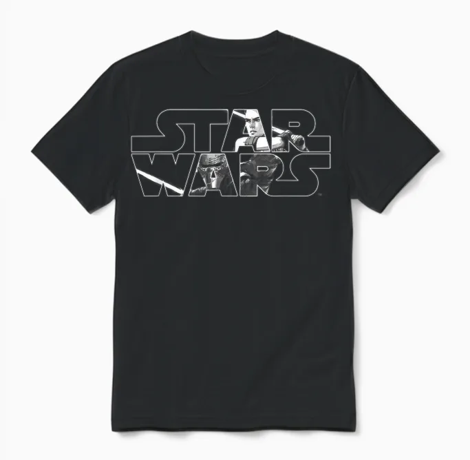 Star Wars Light vs Dark White Unisex T-Shirt in Black