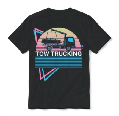 Tow Trucking Tow Truck Retro Unisex T-Shirt - Black