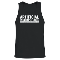 Funny Artificial Intelligence Phrase Saying Pun Unisex Tank Top - Black – 2