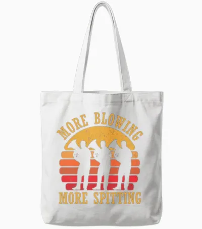 Marching Band Tuba Retro Tote Bags - White