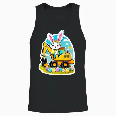 Bagger Osterhase Ostern Jungen Mädchen Kinder Unisex Tank Top - Black