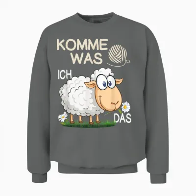 Komme Was Wolle Ich Schaf Das Lustiges Schaf Unisex Sweatshirt - Graphite Heather
