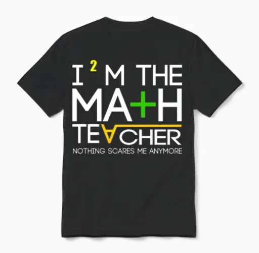 Funny Math Teacher Unisex T-Shirt in Black