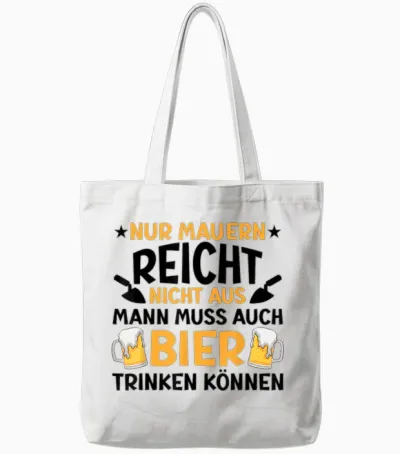 Maurer Bier Männer Herren Lustiger Spruch Tote Bags - White