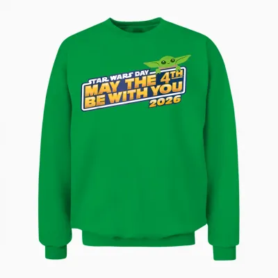 Star Wars Day: May the 4th Be with You 2026 Grogu Logo Unisex Sweatshirt - Irish Green