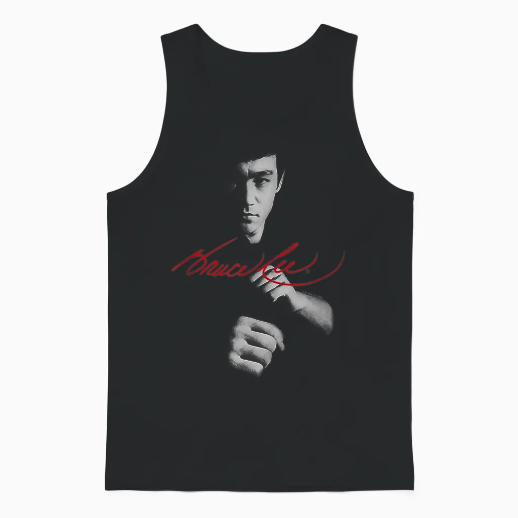 Bruce Lee in the Shadows Signature Unisex Tank Top in Black