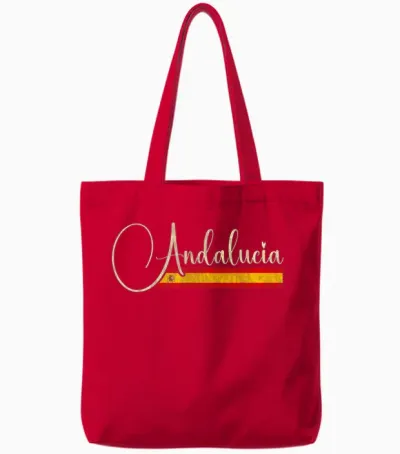 Andalucía España - Andalusia Spain Script Tote Bags - Red