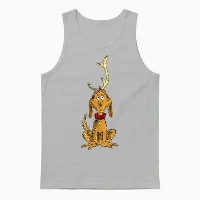 Dr. Seuss Mens Classic Dr Seuss Reindeer Max T Shirt, Black, Small Us Unisex Tank Top - Ash