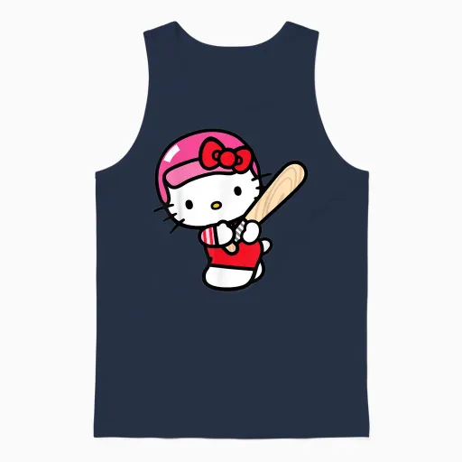 Hello Kitty Baseball Player Unisex Tank Top - Navy