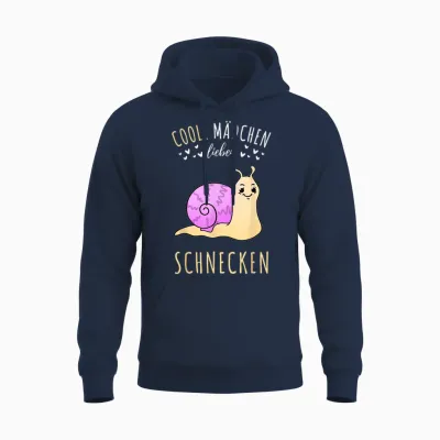 Coole Mädchen Lieben Schnecken Geschenk Unisex Hoodie - Navy