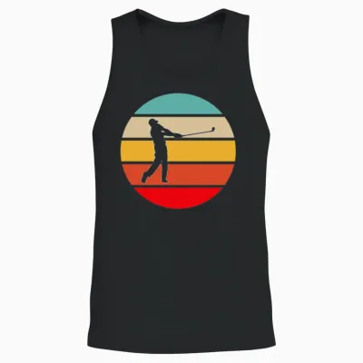 Golf Retro Unisex Tank Top - Black