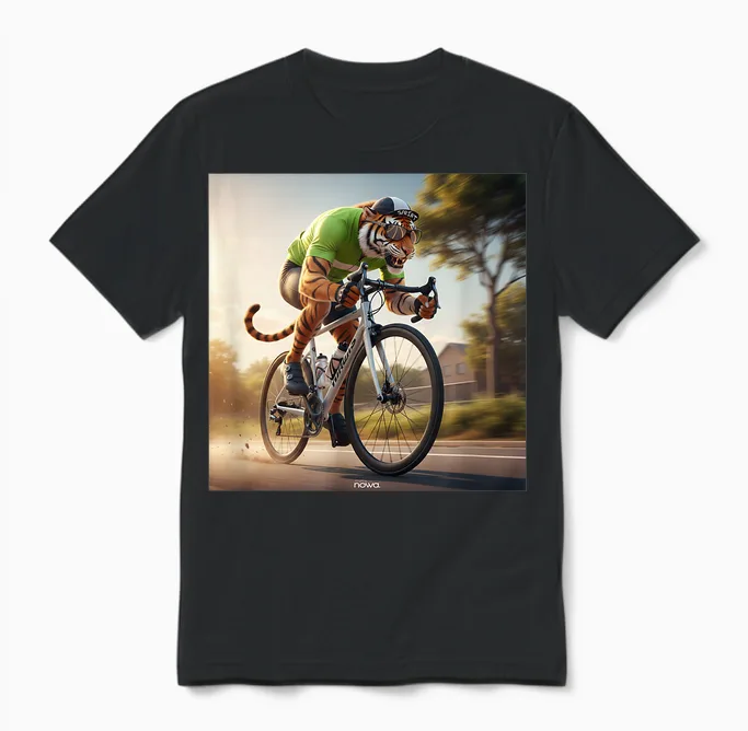 Tigre Vert Sur Vélo De Course - Sprinter Unisex T-Shirt in Black