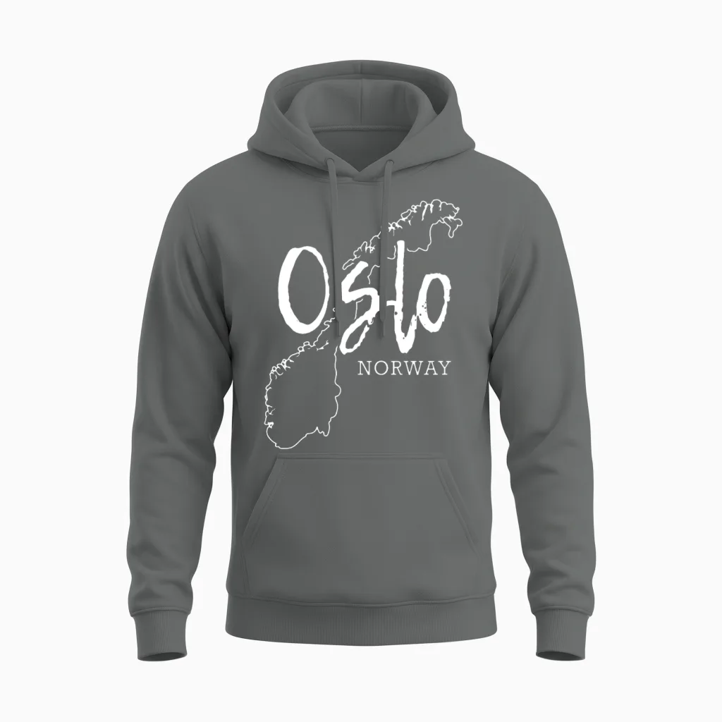 Oslo, Norway, Gift, Gift Idea Unisex Hoodie in Graphite Heather
