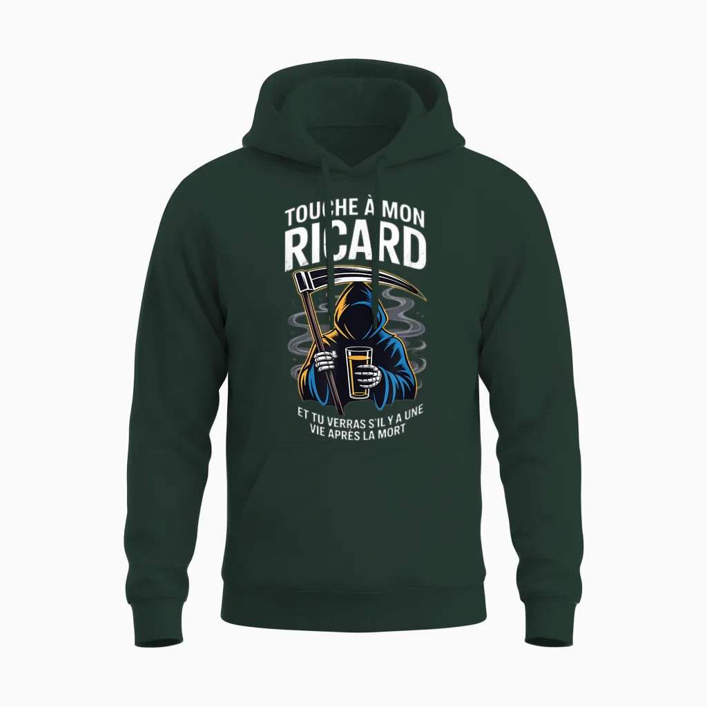Ricard Lover β Humour Noir Aperitif French Unisex Hoodie in Forest