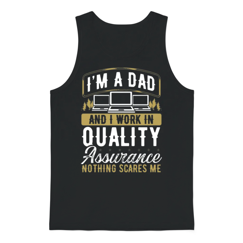 Quality Assurance Fathers Day Qa Engineering Dad Unisex Tank Top - Black