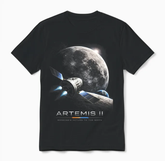Artemis 2026 Raketenstart Mission Zum Mond Artemis 2 Unisex T-Shirt in Black