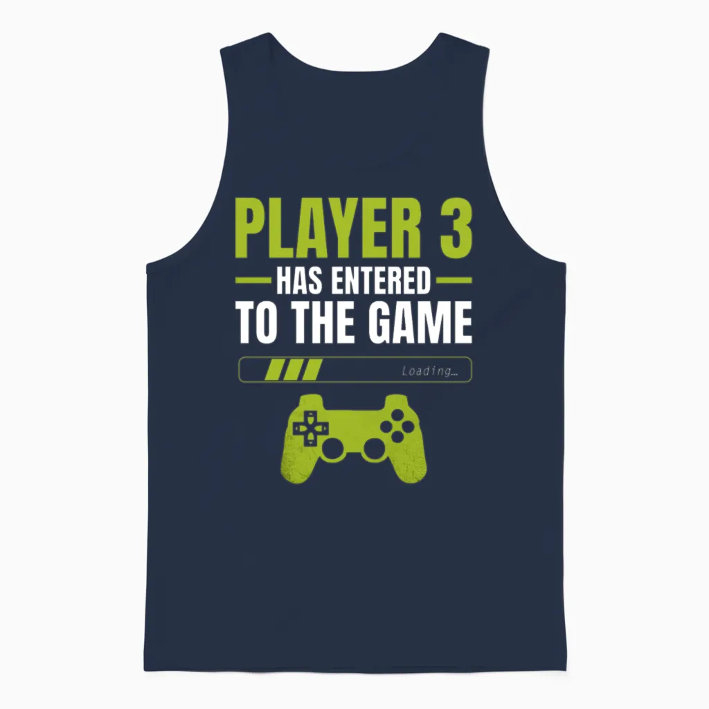Player Three Has Endered to the Game Unisex Tank Top in Navy