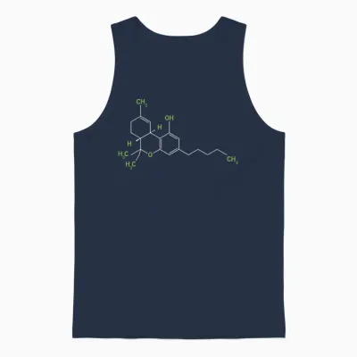 Cannabis Weed Pot Molecule Thc Marijuana Stoner Gift Unisex Tank Top - Navy