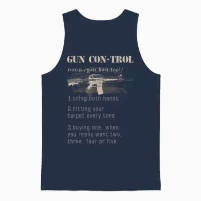2nd Amendment Funny Gun Control Definition Unisex Tank Top - Navy