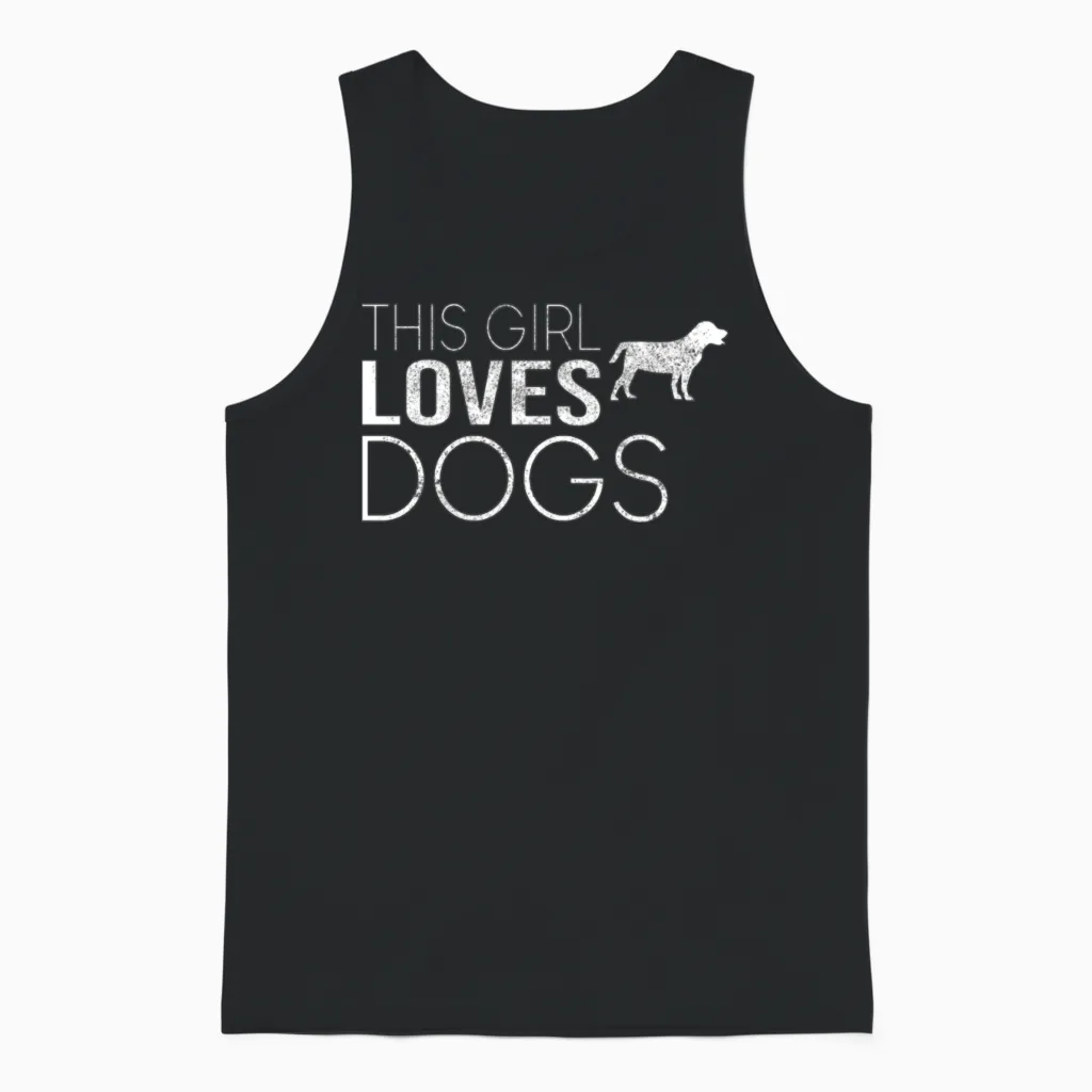 Girl Dog Saying Lovers Unisex Tank Top in Black