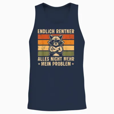 Herren Endlich Rentner Vintage Waschbär - Rente Unisex Tank Top - Navy