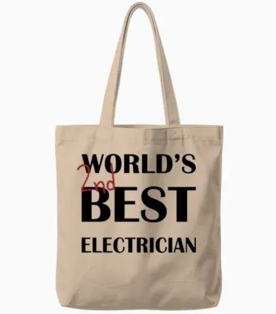 World S 2nd Best Electrician Tote Bags - Natural