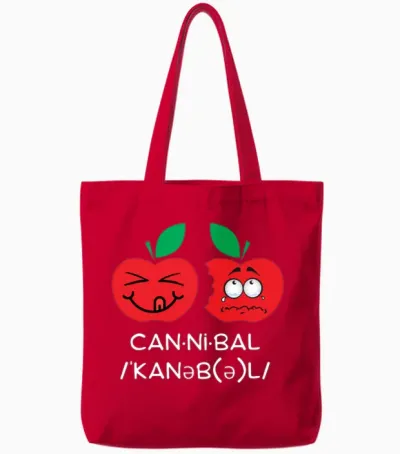 Funny Apples Tote Bags - Red