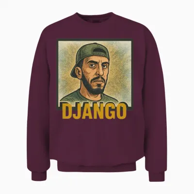 Urban Techno Django Illustration Unisex Sweatshirt - Maroon