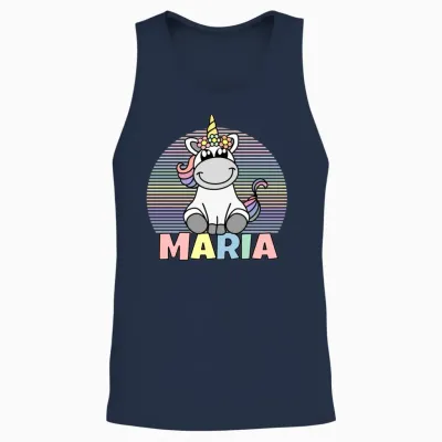 Maria Name Unicorn Unisex Tank Top - Navy