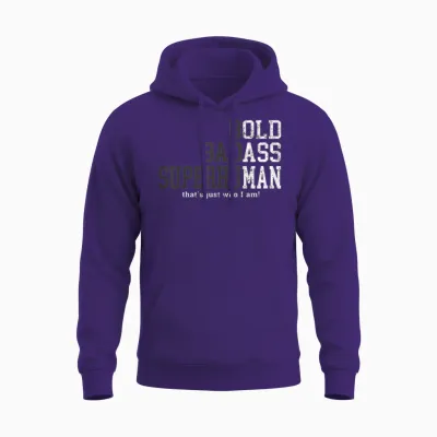Funny Old Man Saying Gag Gift Birthday for Dad Fathers Day Unisex Hoodie - Purple