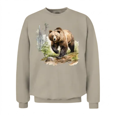 Grizzly Bear in the Wild Unisex Sweatshirt - Sand