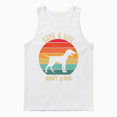 Adopt a Dog Unisex Tank Top - White