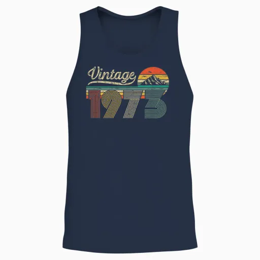 Vintage 1973 Anniversaire 53 Ans Pour Hommes Femmes Unisex Tank Top - Navy