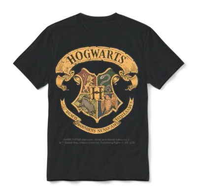 Harry Potter Hogwarts Coat of Arms Unisex T-Shirt - Black