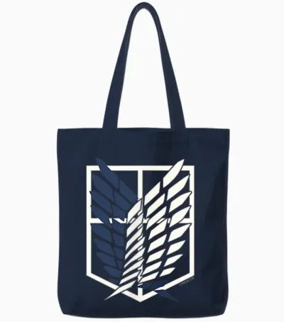 Attack on Titan Small Scout Regiment Shield Chest Anime Tote Bags - Navy