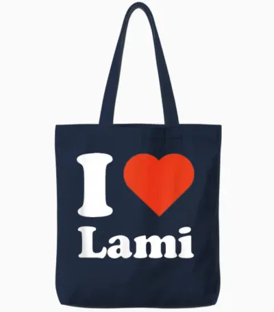 Ich Liebe Lami Rotes Herz Geschenkidee Tote Bags - Navy
