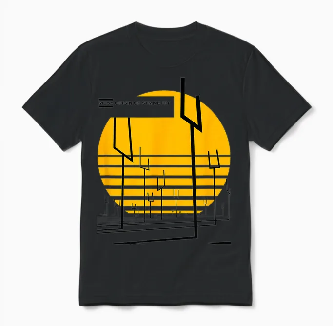 Muse Symmetry Dot T-Shirt, White, S Unisex T-Shirt in Black