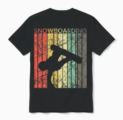 Snowboarding Retro Unisex T-Shirt - Black