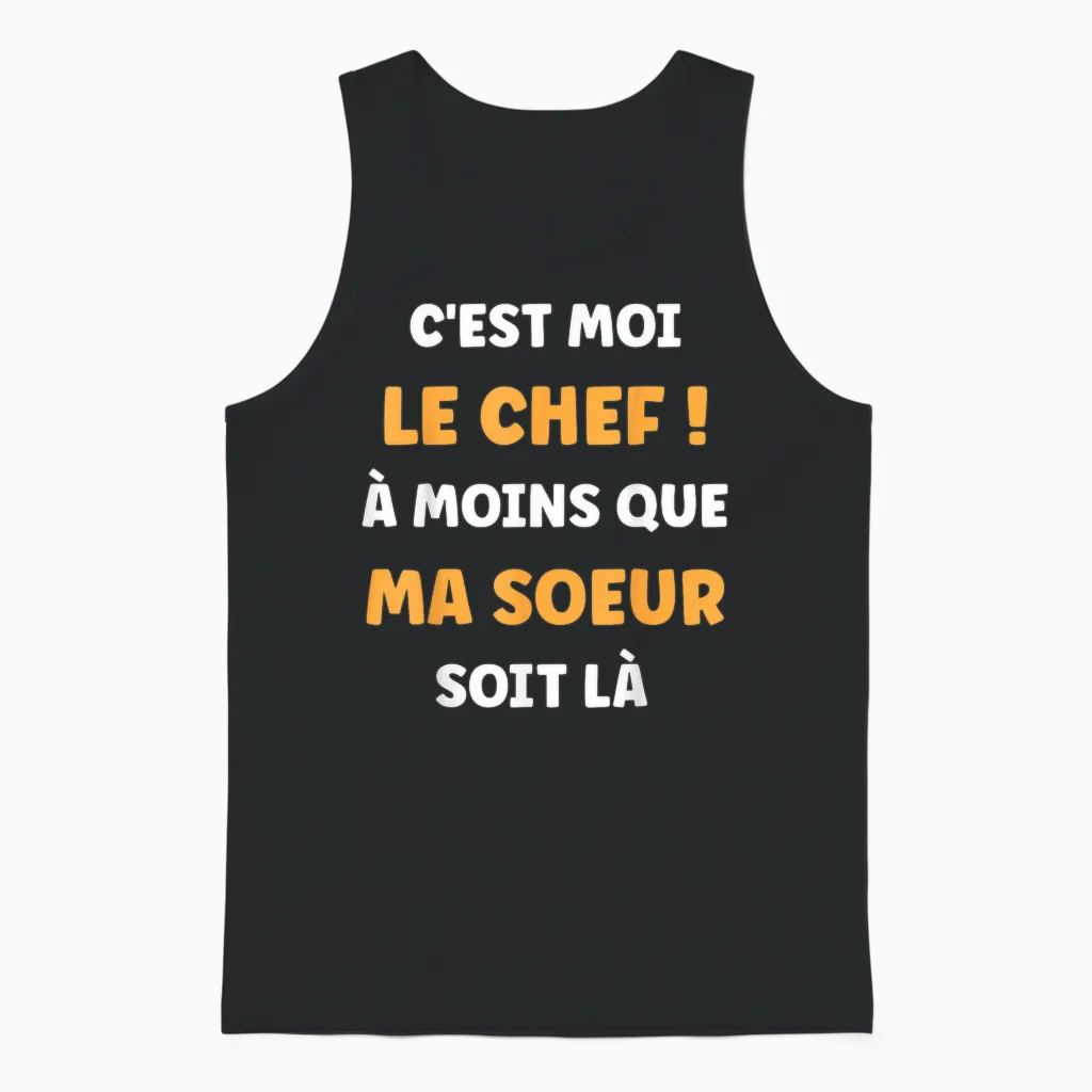 Humor Boy Brother I'm the Chef Funny Brother and Sister T-Shirt, Black, S Unisex Tank Top in Black