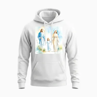 The Holy Family - Advent and Nativity Unisex Hoodie - White